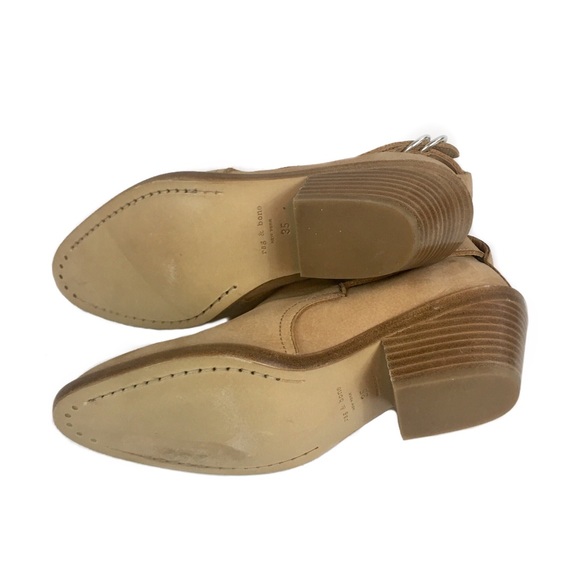 Rag & Bone Sullivan Tan Nubuck Buckle Booties Sz 5 - Picture 6 of 8